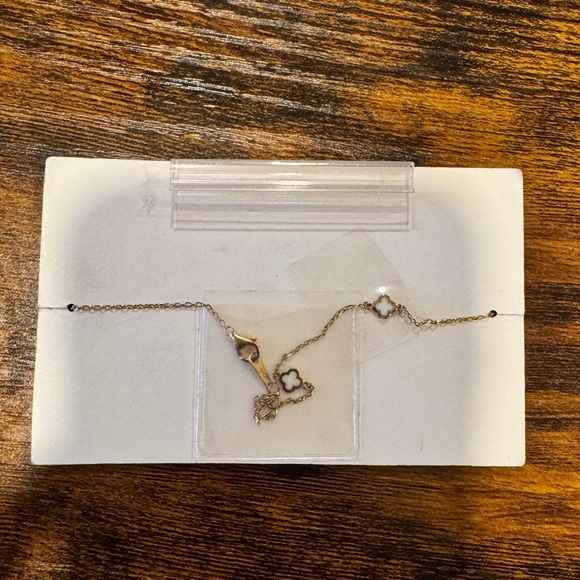 NEW Rachel Zoe 18 KT Gold over Sterling Silver Clover Anklet Bracelets - Picture 10 of 13